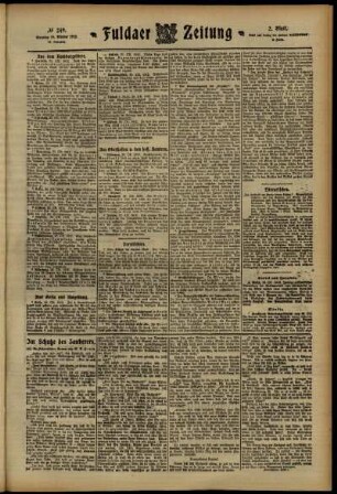 Zweite Ausgabe vom Dienstag, den 29. Oktober 1912.