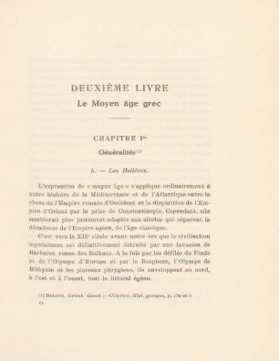 Deuxième Livre. Le Moyen âge grec