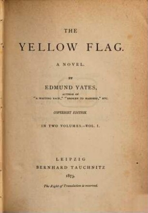 The yellow flag : a novel, 1