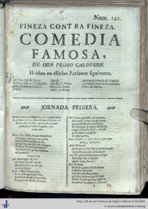 Fineza contra fineza : comedia famosa