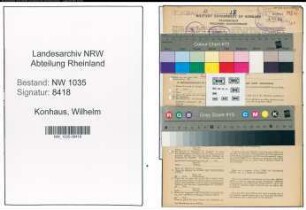 Entnazifizierung Wilhelm Konhaus , geb. 19.04.1895 (Steiger)