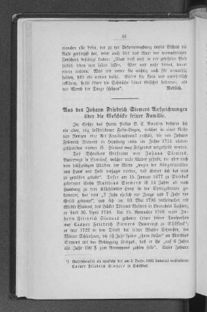 Aus des Johann Friedrich Siemers Aufzeichnungen über die Geschicke seiner Familie.