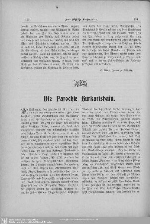 Die Parochie Burkartshain