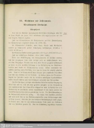 III. Maschinen und Instrumente. Metallwaaren überhaupt
