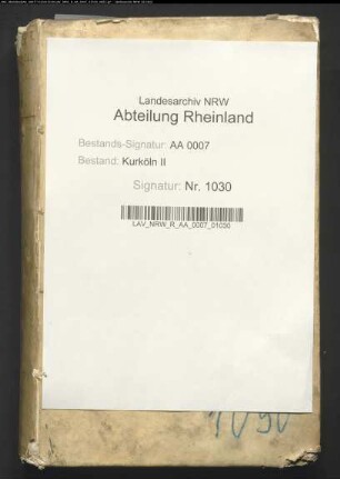 Verhandlungen des Landtags 1774 Februar-April zu Bonn (mit Verzeichnis der Einberufenen); Entwurf einer Verordnung an sämtliche Landzöllner; Protokollauszug des 1774 Mai gehaltenen vestischen Landtags zu Recklinghausen