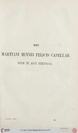 Martiani Minnei felicis capellae. Liber de arte rhetorica