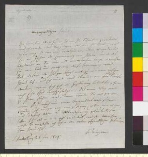 Brief von Klinger, Friedrich Maximilian von an Goethe, Johann Wolfgang von