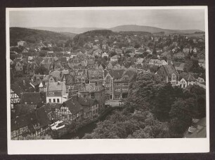 Blick vom Schlossturm auf die Bruchstraße. Detmold