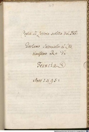 Epistola al re di Francia : [Florenz] 1495.05.26
