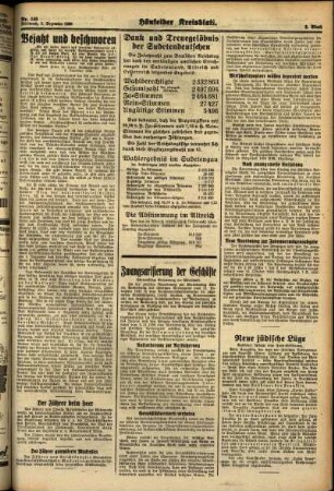 Zweite Ausgabe vom Mittwoch, den 07. Dezember 1938.