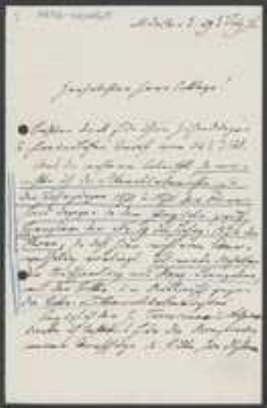 Brief von Ludwig Radlkofer an Unbekannt