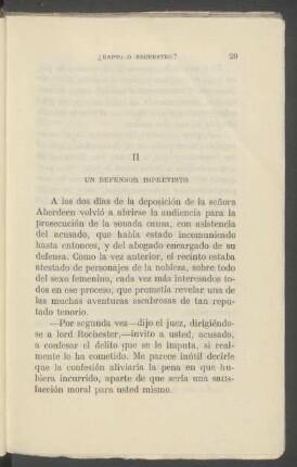 II - Un defensor imprevisto