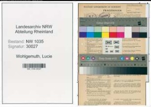 Entnazifizierung Lucie Wohlgemuth , geb. 04.12.1914 (Angestellte)