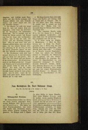 Zum Gedächtnis Dr. Karl Volkmar Stoys : (Schluß)