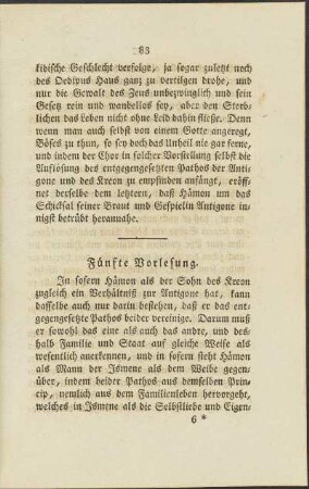 Fünfte Vorlesung.
