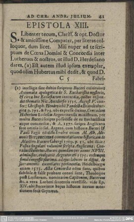 Epistola XIII