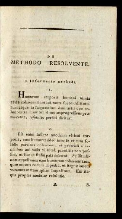 I. Informatio methodi