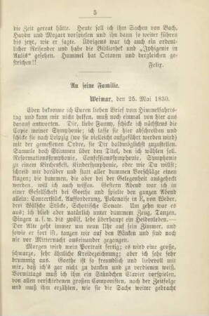 An seine Familie. Weimar, den 25. Mai 1830