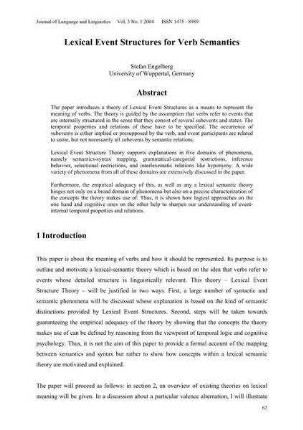 Lexical event structures for verb semantics