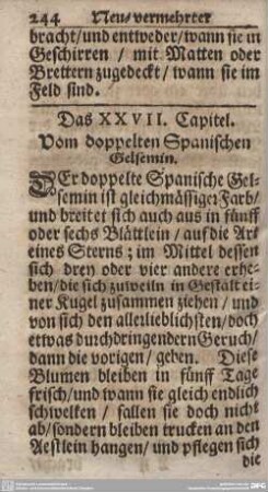 Das XXVII. Capitel. Vom doppelten Spanischen Gelsemin.
