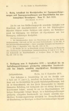 6. Verfügung vom 9. September 1879