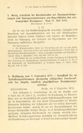 6. Verfügung vom 9. September 1879