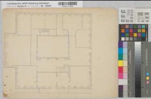 Haus mit Innenhof Grundriß Anf. 19.Jh. o.M. 33 x 42 Zeichnung (Skizze) Romberg-Brünninghausen