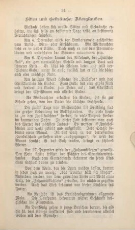 Sitten und Gebräuche ; Aberglauben.