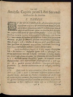 [...] Analysis Capitis primi Libri Secundi Aristotelis de Anima.