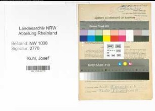 Entnazifizierung Josef Kuhl , geb. 27.08.1892 (Buchhalter)