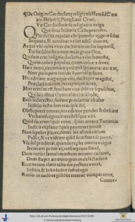De Origine Carthusianę religionis Henrici Clareani