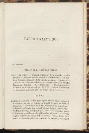 Table analytique