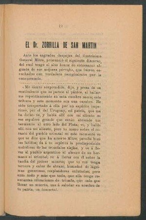 El Dr. Zorrilla de San Martín