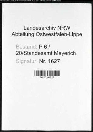 Sterberegister Standesamt Meyrich