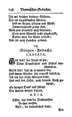 VII. Morgen-Andacht.