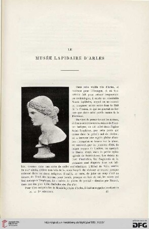 3. Pér. 9.1893: Le musée lapidaire d'Arles