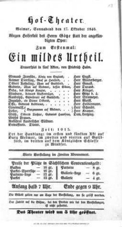 Ein mildes Urtheil