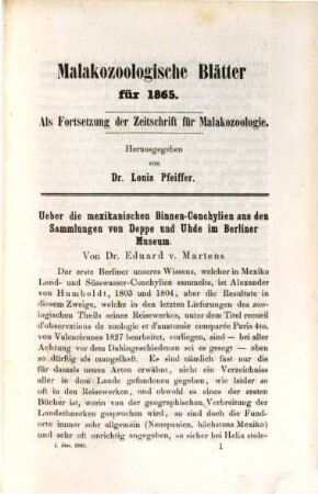 Malakozoologische Blätter. 12. 1865