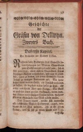 Das erste Kapitel. Die Geschichte der Madam Bilson.