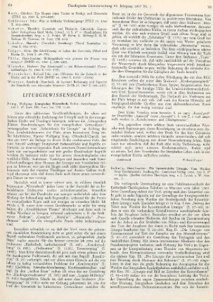 69-70 [Rezension] Jung, Wolfgang, Liturgisches Wörterbuch
