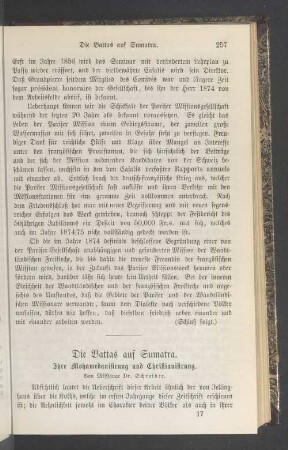 Die Battas auf Sumatra. Ihre Mohamedanihrung und Christianihrung