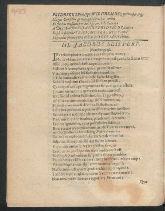 III. Jacobus Seiffert, Numburgensis