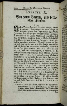 Exercit. X. Von denen Bauern, und dererselben Diensten.