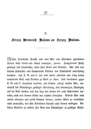 2. Herzog Heinrich Julius an Herzog Julius.