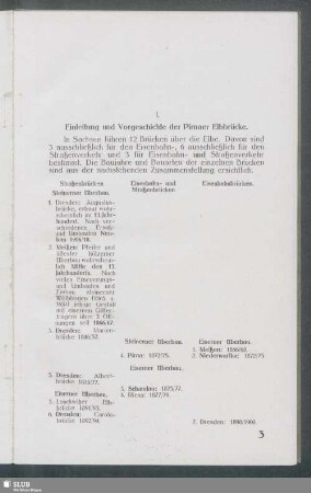 I. Einleitung und Vorgeschichte der Pirnaer Elbbrücke