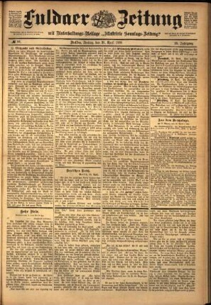 Ausgabe vom Freitag, den 29. April 1898.