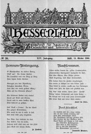 No. 20, 16. Oktober 1900
