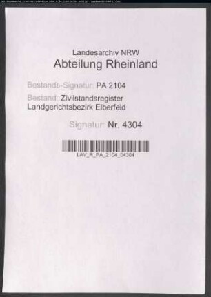Sterberegister Solingen