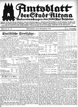 Nummer 45 : Sonnabend, den 6. November 1926