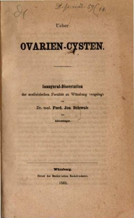 Ueber Ovarien-Cysten